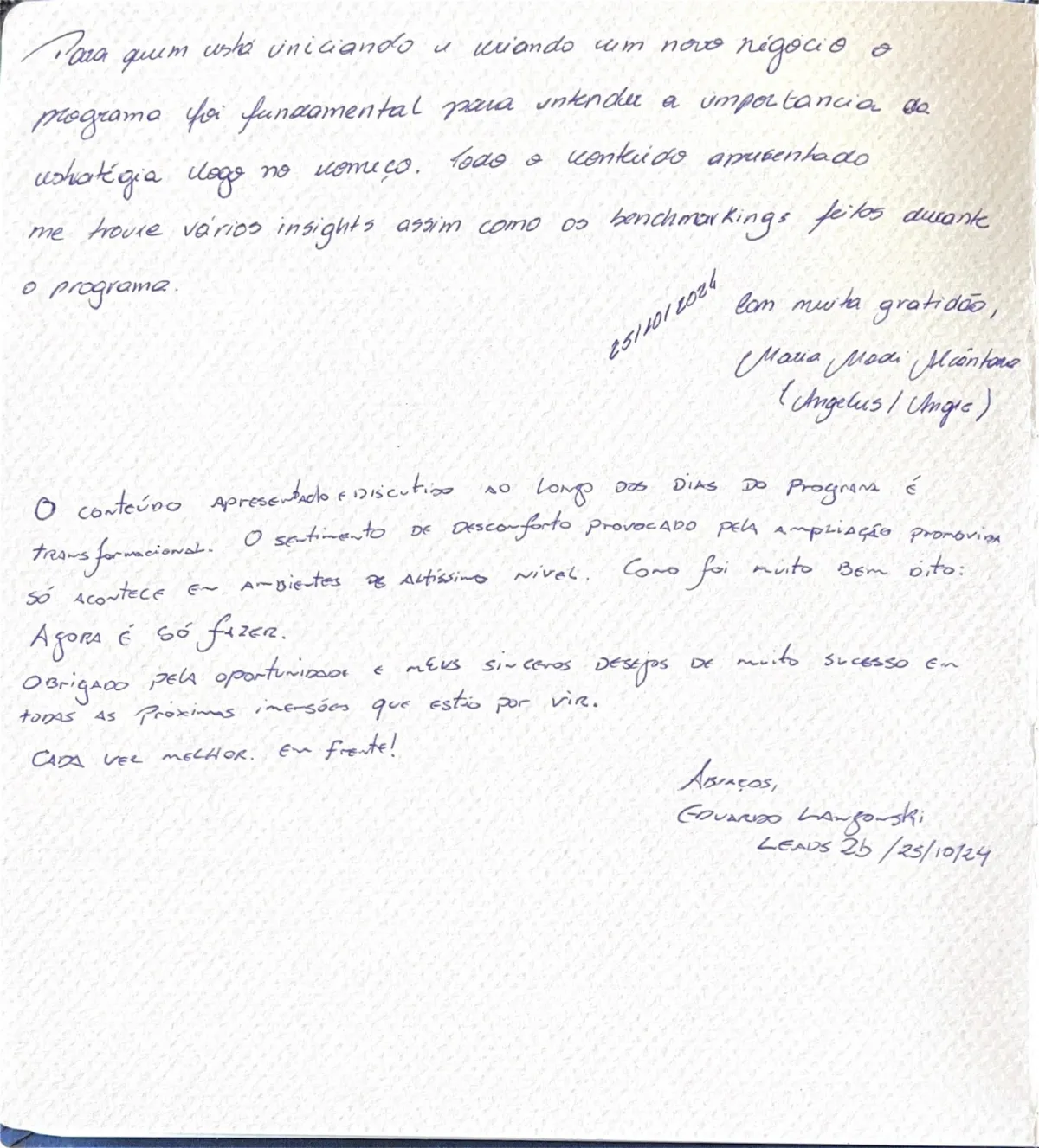 Depoimento de participante 2